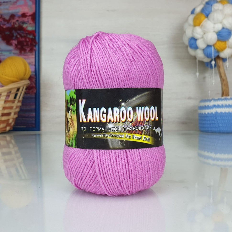 Пряжа KANGAROO WOOL - 925 (т.розовый)