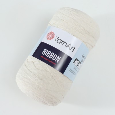 Пряжа "Ribbon" 40% полиэстер, 60% хлопок 125м/250гр (752 молочный)