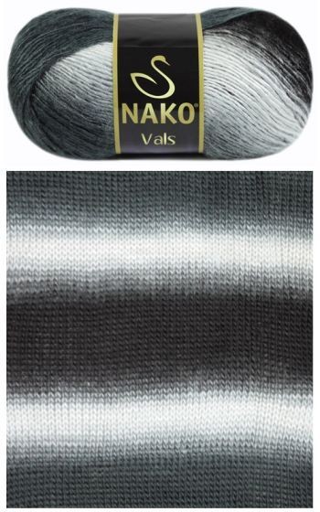 Пряжа Vals (Nako) - 85862 (бел.-черн)