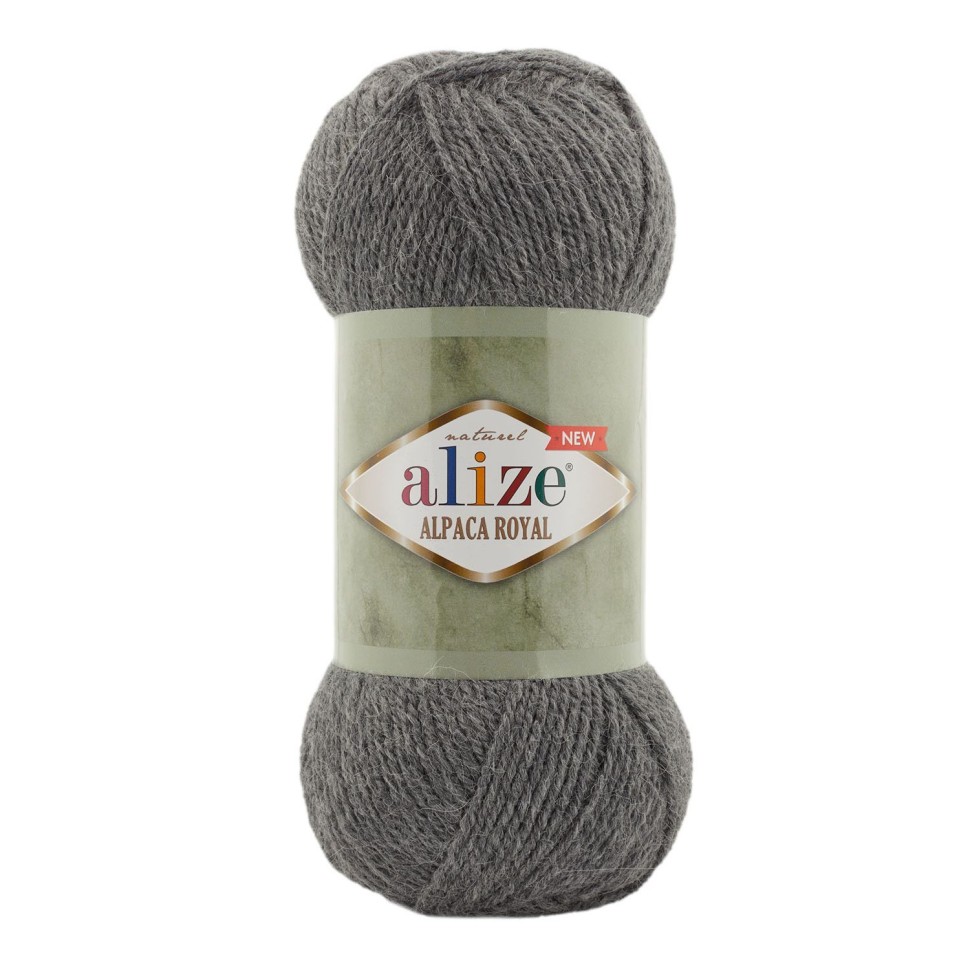Пряжа Alpaca royal new, Alize - 196 (серый меланж)