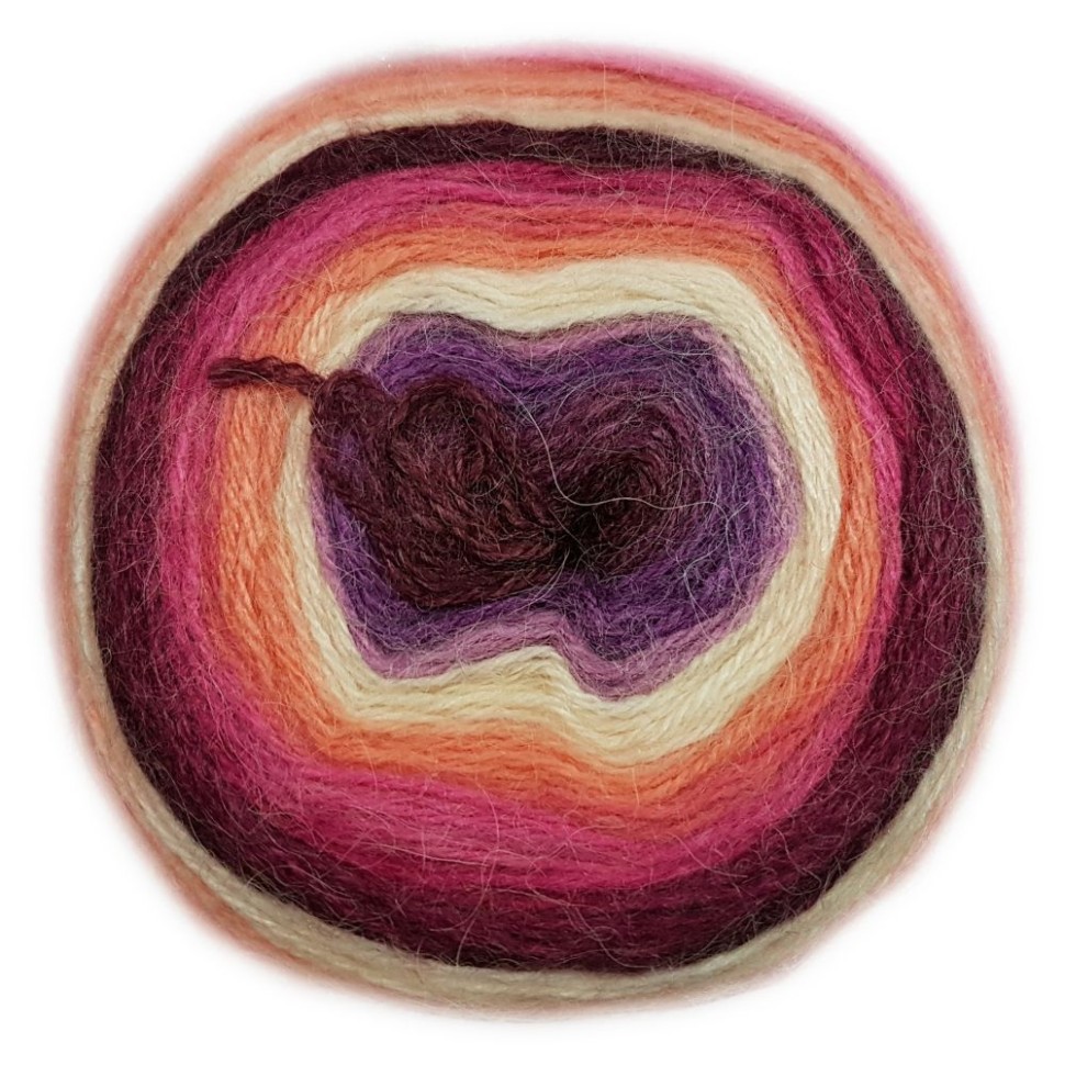 Пряжа Angora Luks Color (Нако) - 81917 (бордо/яр.розовый/фиолет)