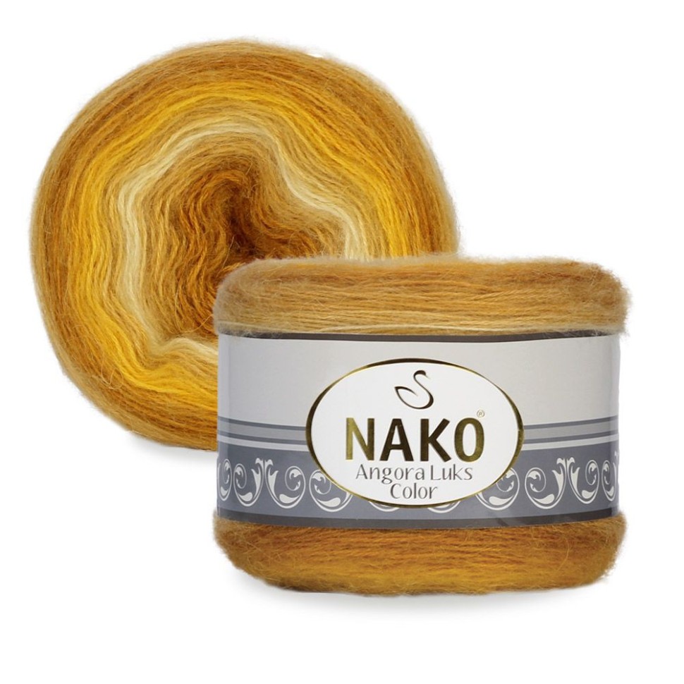 Пряжа Angora Luks Color (Нако) - 82363 (горчиц)