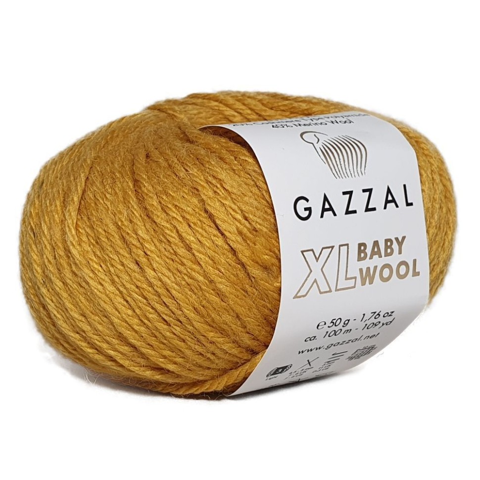 Пряжа BABY WOOL XL (Gazzal) - 842 (охра)