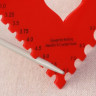 Линейка для определения размера спиц для вязания «Сердце», 11 × 11 см, цвет красный