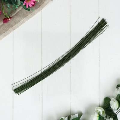 Проволока для изготовления искусственных цветов "Зелёная" длина 40 см сечение 0,07 см (50 шт.)