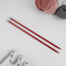 Спицы для вязания, прямые, d = 7 мм, 35 см, 2 шт, цвет красный