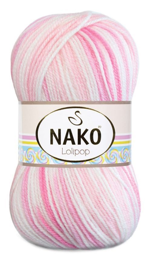 Пряжа Lolipop (Nako) - 80430 (бело-розовый)