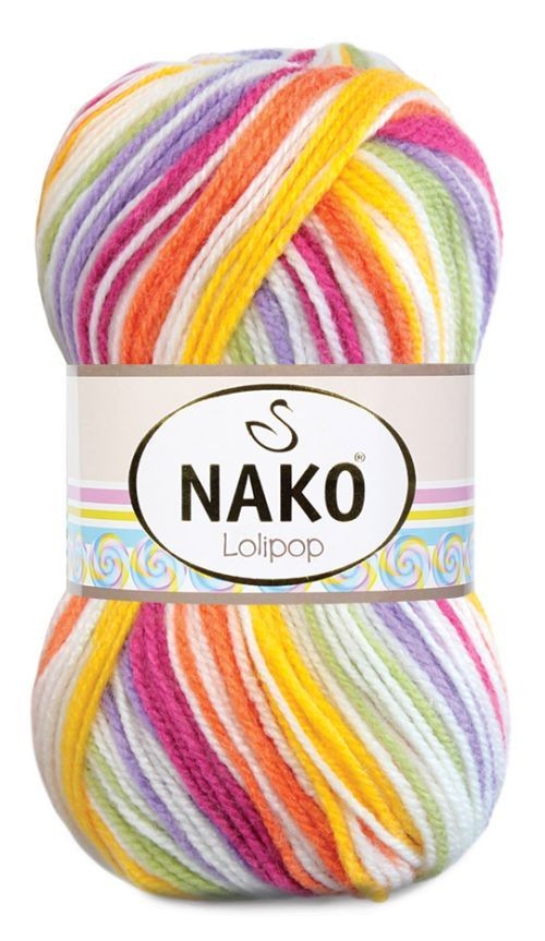 Пряжа Lolipop (Nako) - 80432 (оранж/фиол/желт)