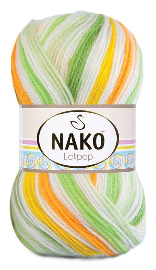 Пряжа Lolipop (Nako) - 80437 (трава/морковь/желтый)