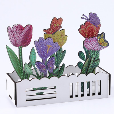 Алмазная вышивка «Цветы с бабочками в саду» интерьерный декор