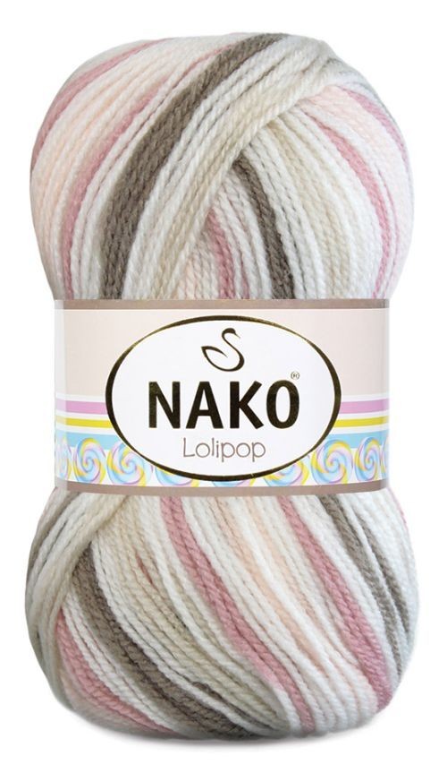 Пряжа Lolipop (Nako) - 80564 (бел/какао/пыльная роза)