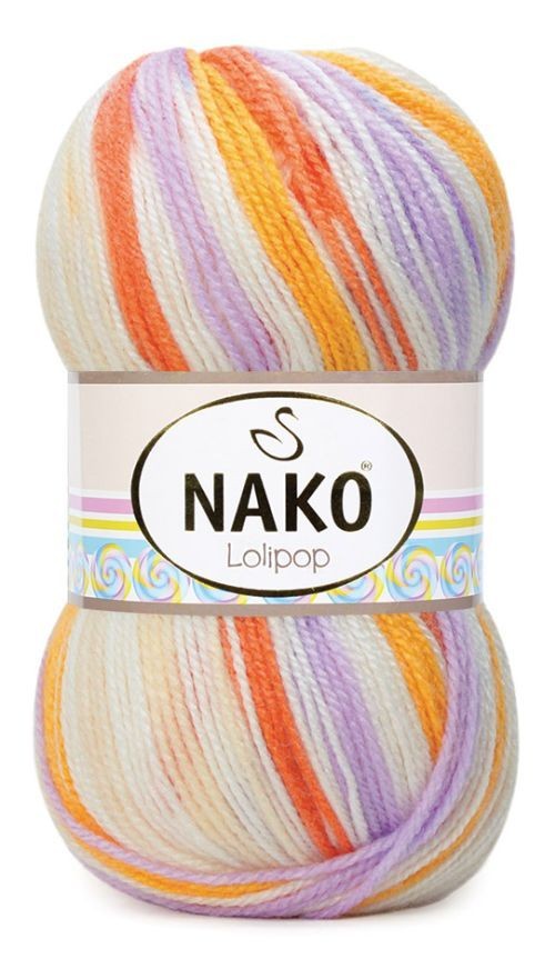 Пряжа Lolipop (Nako) - 81631 (оранж/коралл/сирень)