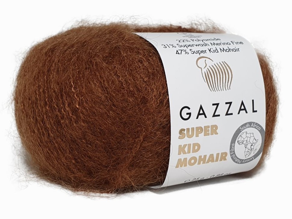 Пряжа SUPER KID MOHAIR (Gazzal) - 64401 (коричневый)