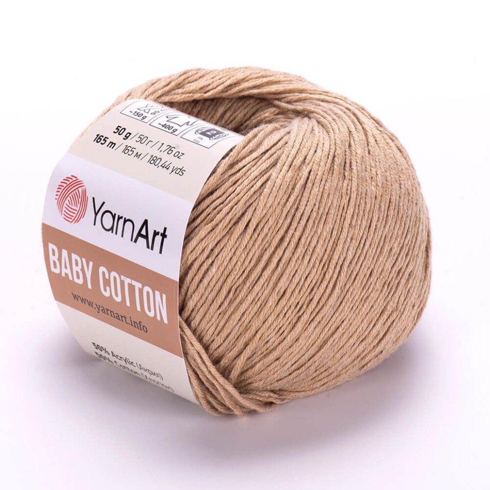 Пряжа Baby Cotton YarnArt - 405 (суровый лён)