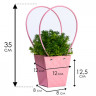 Сумка для цветов тиснение розовый влагостойкая, 12x12-8x8-12.5 см (10 шт.)