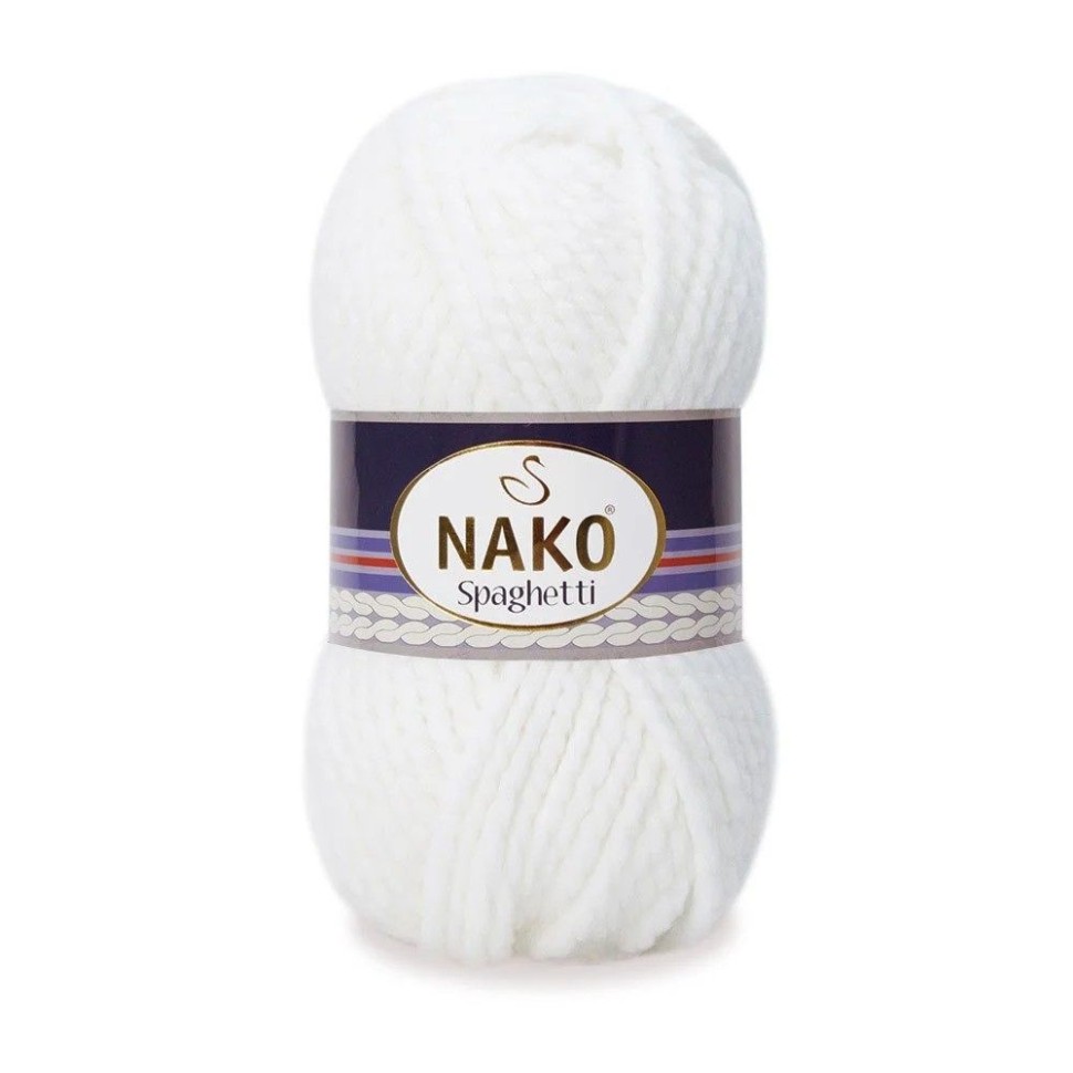 Пряжа Spaghetti (Nako) - 208 (белый)