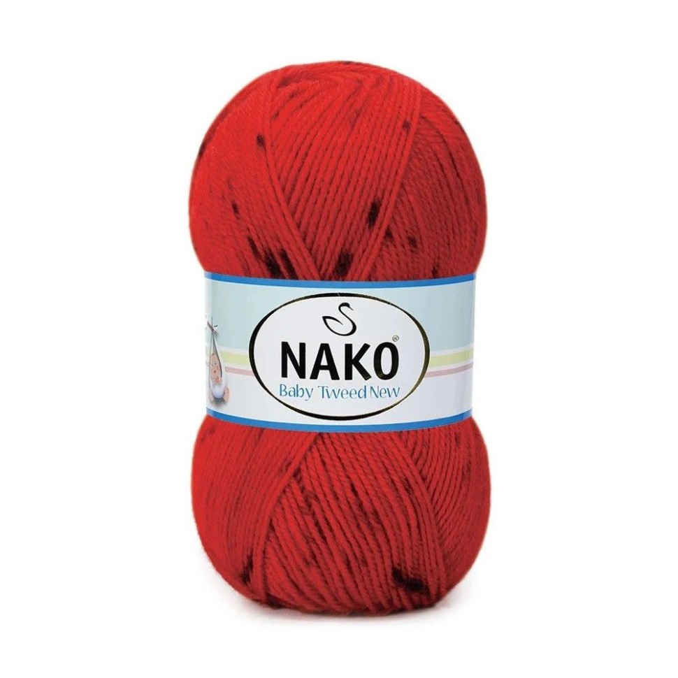 Пряжа BABY TWEED (NAKO) - 31826 (красный с черн)