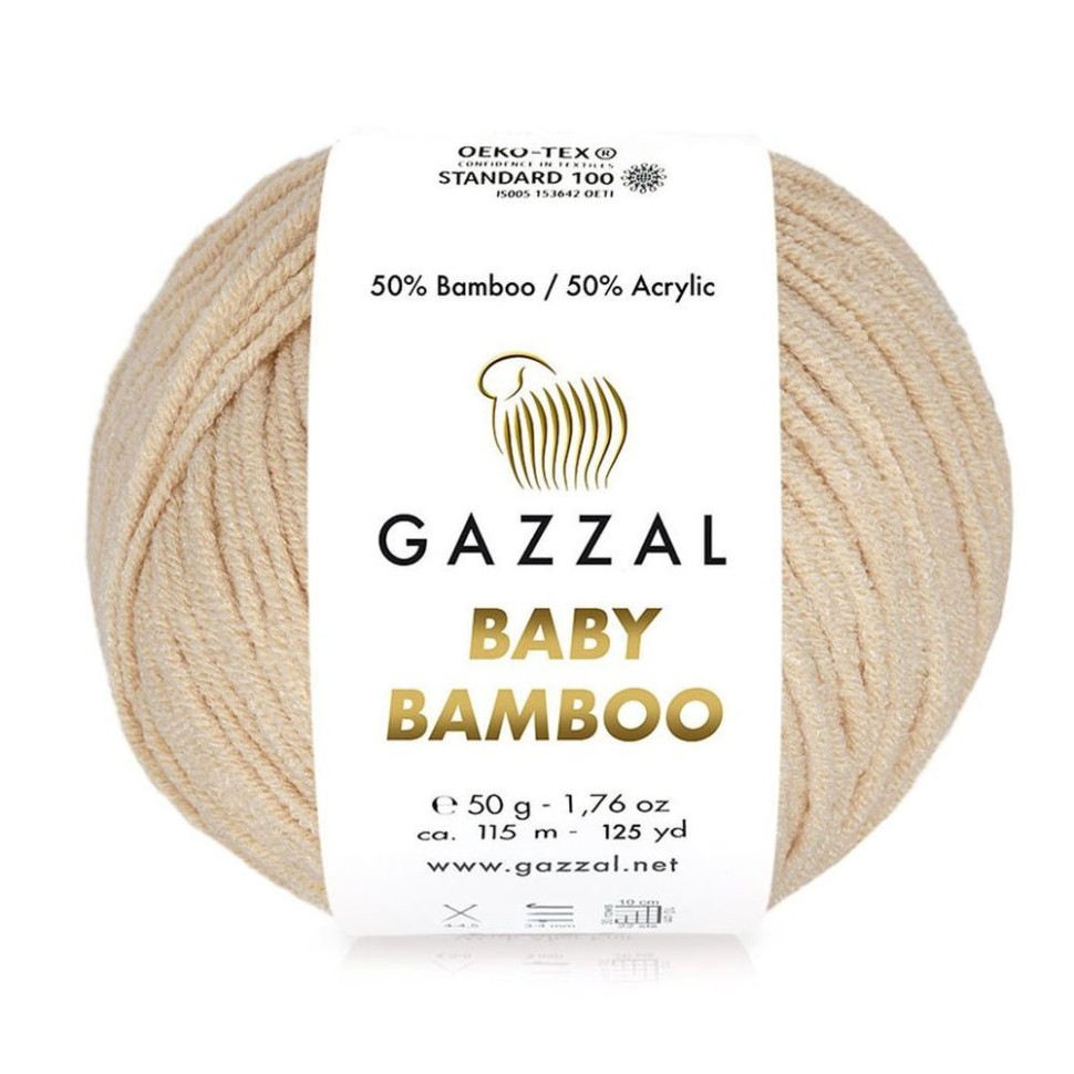 Пряжа Baby Bamboo, Gazzal - 95230 (св.беж)