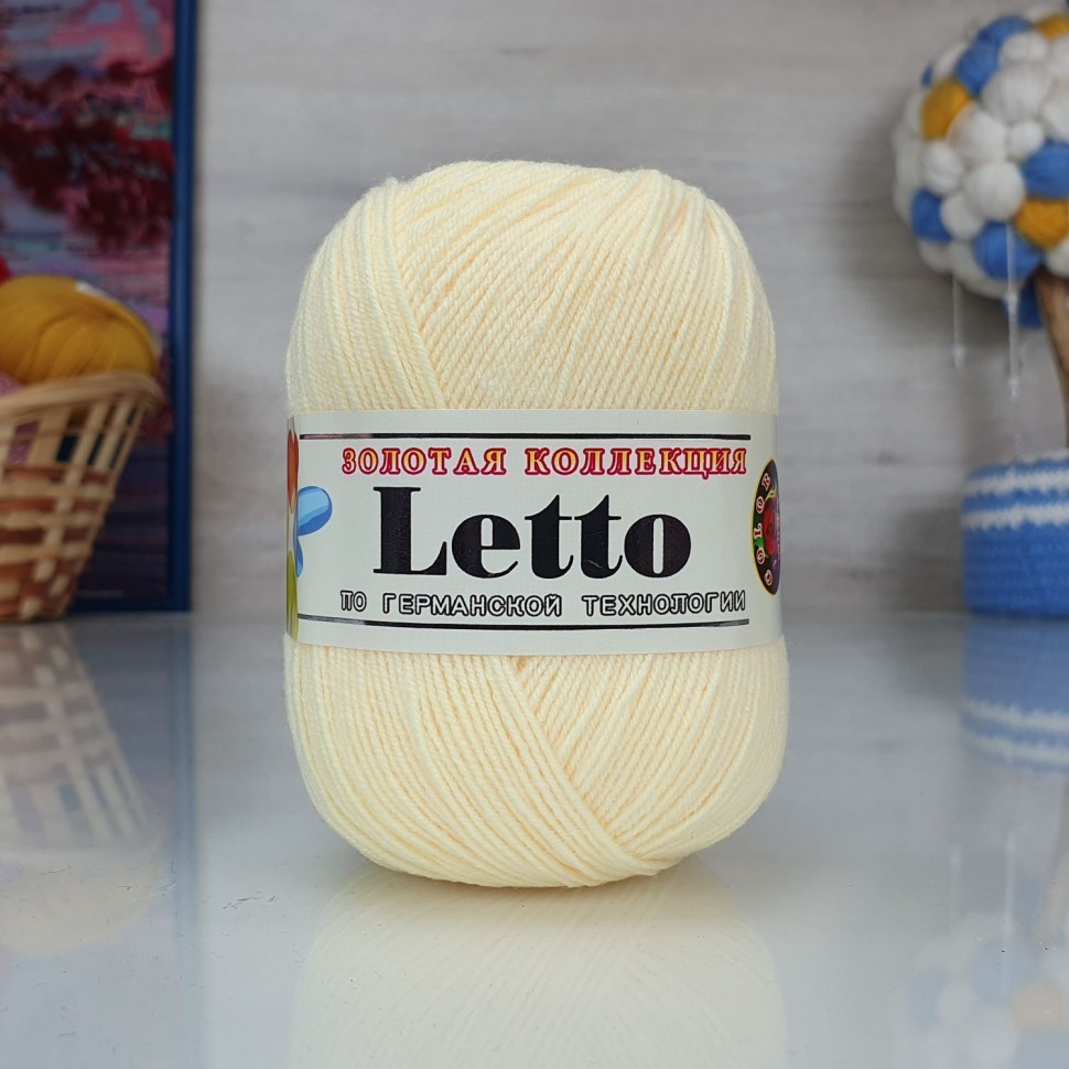 Пряжа Летто - 004 (нежно-желтый)