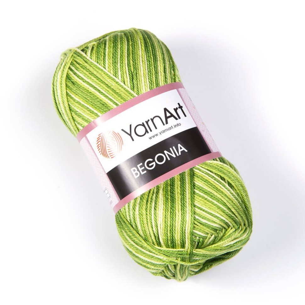 Пряжа Begonia Melange (YarnArt) - 0188 (зеленый принт)