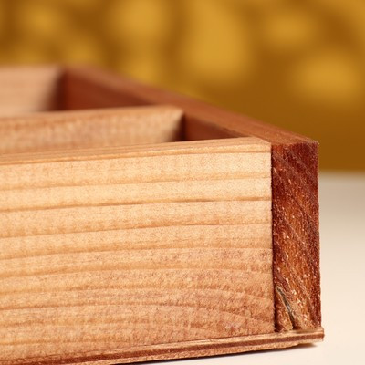 Кашпо деревянное 25.5×20×4.5 см "Макарунас", мокко Дарим Красиво
