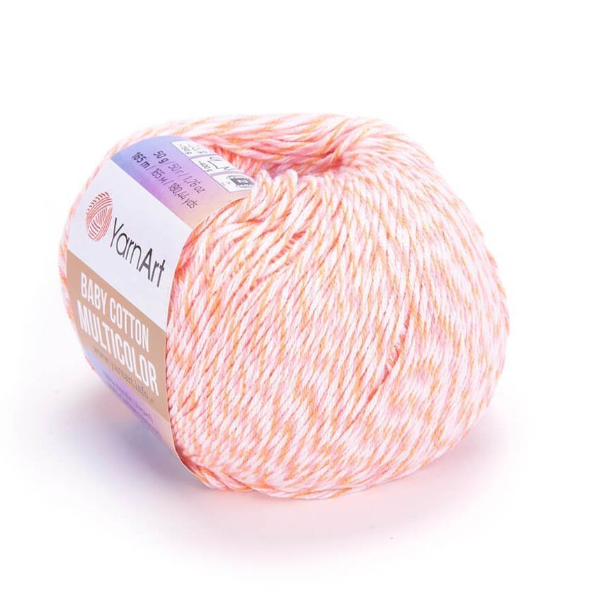 Пряжа Baby Cotton Multicolor YarnArt - 5205 (розовый персик)