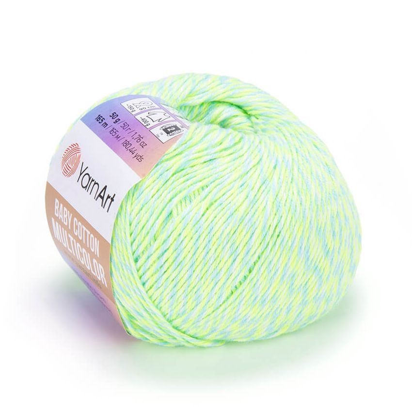 Пряжа Baby Cotton Multicolor YarnArt - 5206 (св.салат)