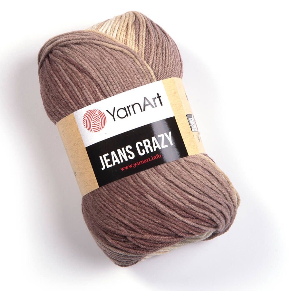 Пряжа Jeans Crazy (YarnArt) - 8201 (коричневый принт)