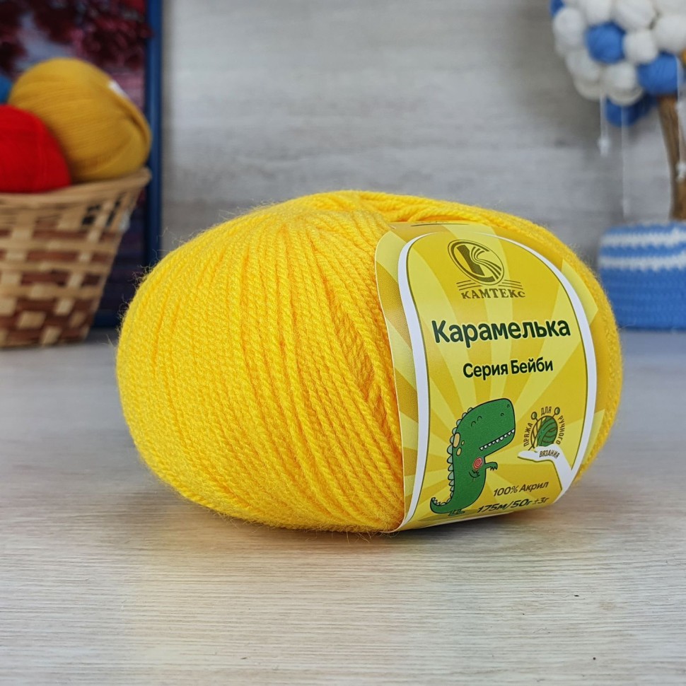 Пряжа Карамелька (Камтекс) - 104 (желтый)