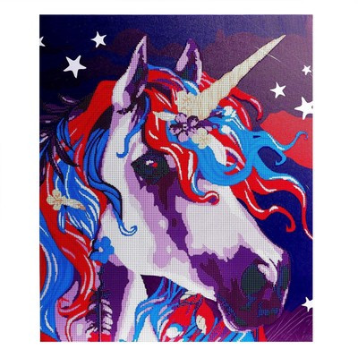 Алмазная мозаика с частичным заполнением «Единорог» 50x60 см, на подрамнике Алмазная мозаика с частичным заполнением «Единорог» 50x60 см, на подрамнике