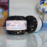 Колибри макси королевские пайетки - 010 (черный с золот.пайет. цветок)