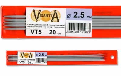 Спицы 5-ти компл. VT5 алюминий с покрытием d 2.5 мм 20 см/5 шт Visantia