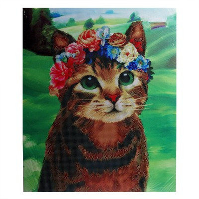 Алмазная мозаика с частичным заполнением «Кот в венке» 50x60 см, на подрамнике Алмазная мозаика с частичным заполнением «Кот в венке» 50x60 см, на подрамнике