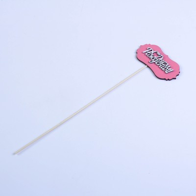 Топпер-шильд "С днем рождения", розовый 10х5 см (10 шт.) Топпер-шильд "С днем рождения", розовый 10х5 см (10 шт.)