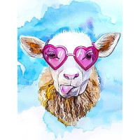 Алмазная мозаика «Стильная овечка» 15 × 20 см