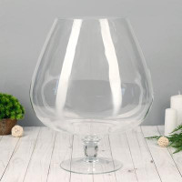 Ваза &quot;Бренди&quot; бокал на ножке d-18,5см  h-38х31см,16 литров, толщина стекла 2,5мм 2528 прозрачная 116