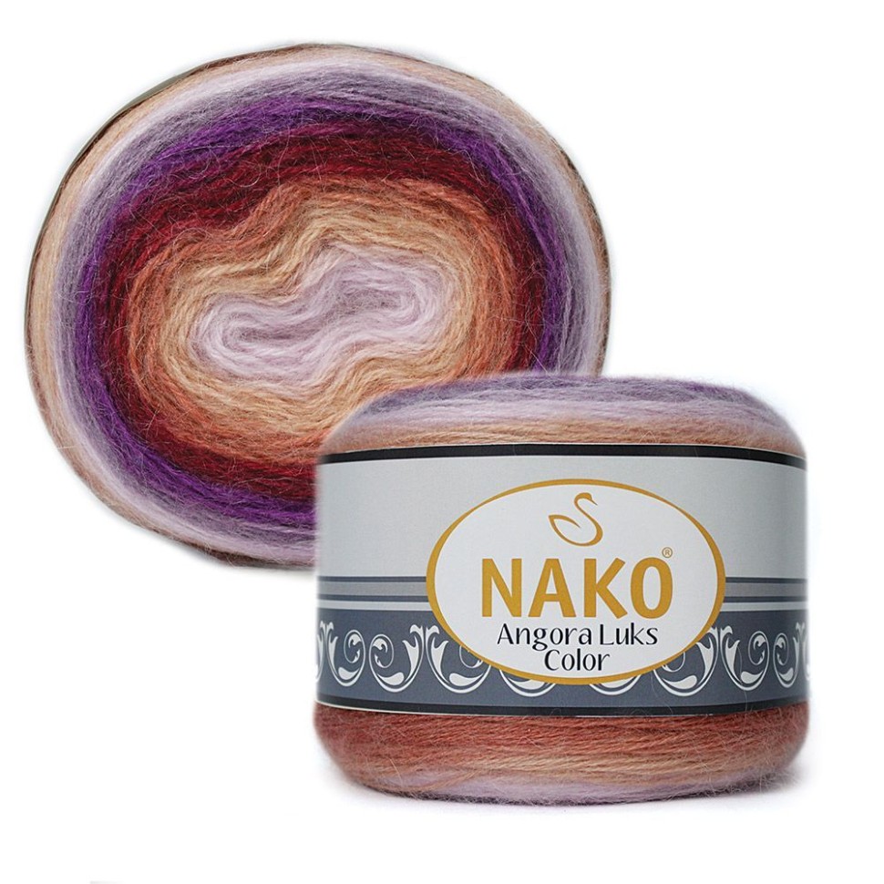 Angora Luks Color (Нако) - 81918 (фиолет/серый/бежевый)