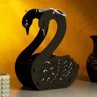 Кашпо &quot;Лебедь&quot;, 17,5х11х24,5 см,дуб, черный