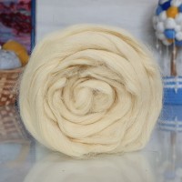 Вискоза цветная (для валяния) - 23 (слоновая кость)