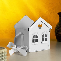 Кашпо &quot;Домик&quot;, 13х12х15,5 см, дуб, сиреневый