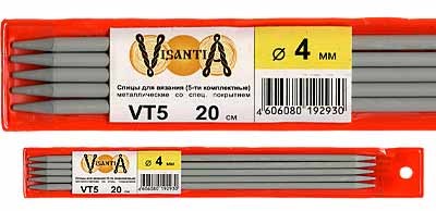 Спицы 5-ти компл. VT5 алюминий с покрытием d 4.0 мм 20 см/5 шт Visantia