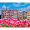 Алмазная мозаика с частичным заполнением «Дома с тюльпанами» 50x60 см, на подрамнике Алмазная мозаика с частичным заполнением «Дома с тюльпанами» 50x60 см, на подрамнике