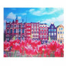 Алмазная мозаика с частичным заполнением «Дома с тюльпанами» 50x60 см, на подрамнике Алмазная мозаика с частичным заполнением «Дома с тюльпанами» 50x60 см, на подрамнике