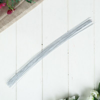 Проволока для изготовления искусственных цветов &quot;Белая&quot; длина 40 см сечение 0,07 см (50 шт.)