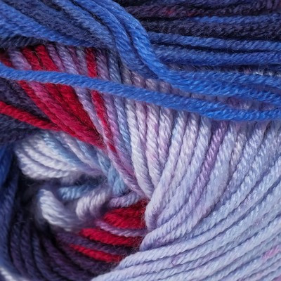 Пряжа "Adore Dream" 100% акрил антипиллинг 280м/100г (1075 вишня-т.синий-голубой)