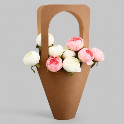 Переноска для цветов, крафт, 54х30 см (10 шт.)