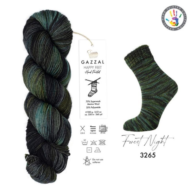 HAPPY FEET (Gazzal) - 3265 (тем.зеленый принт)