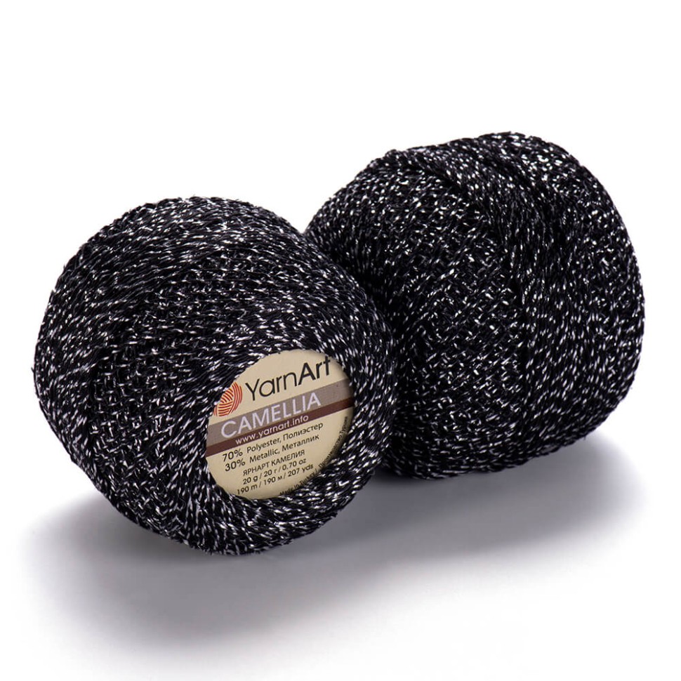 CAMELLIA (YarnArt) - 412 (черн. с серебром)