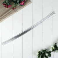 Проволока для изготовления искусственных цветов &quot;Серебро&quot; 60 см сечение 0,7 мм (50 шт.)