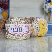Золотой фазан с люрексом - 214 (молочный с золотыми пайетками)